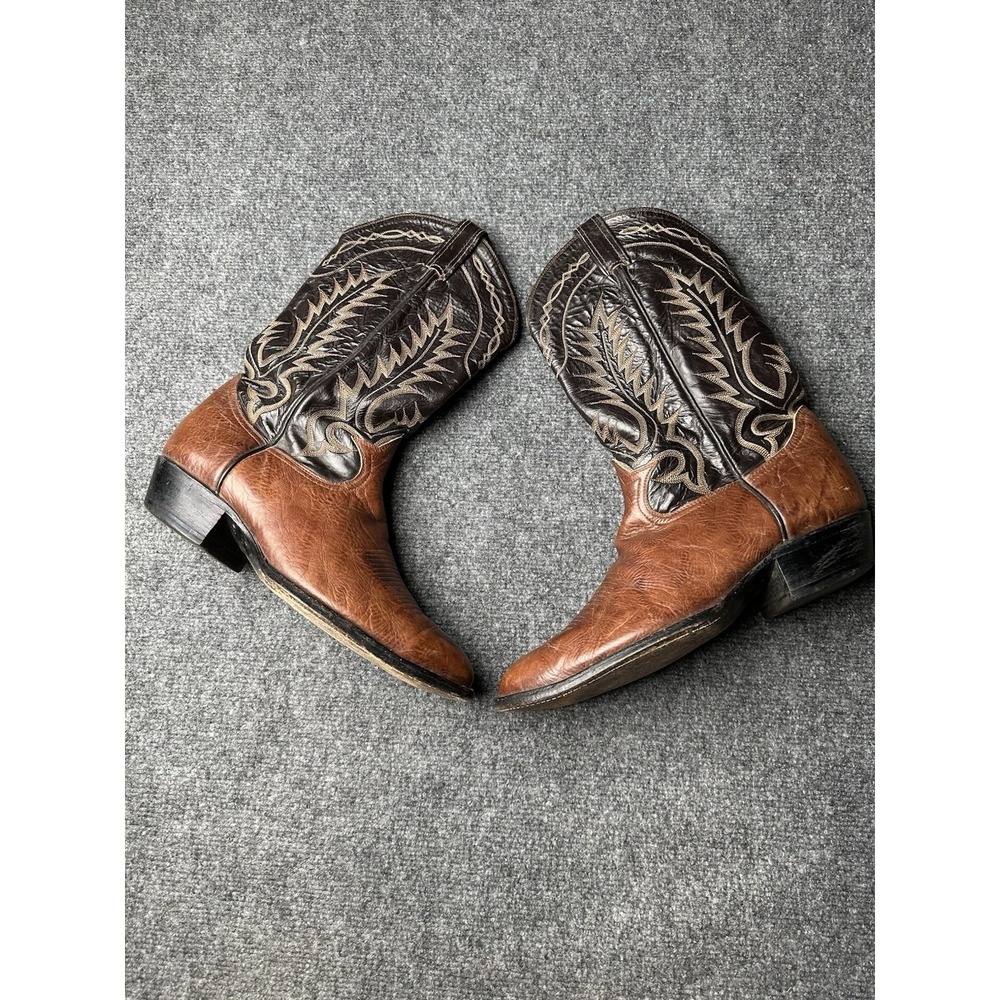 Mens Cowboy Boots Tony Lama 6703 Brown Leather Western USA, Size US‎ 11 D
